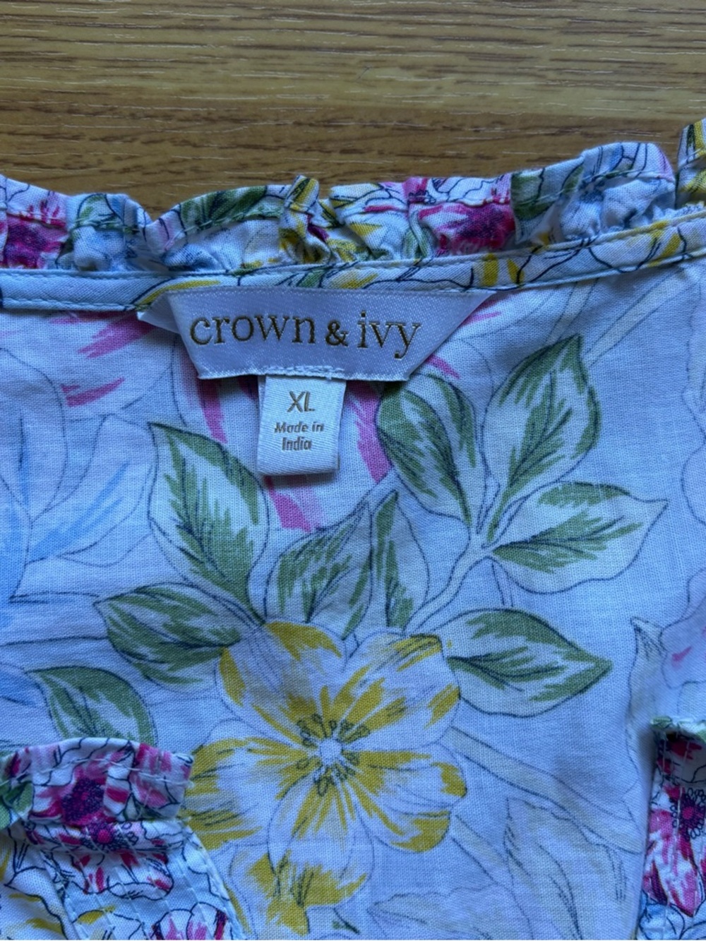 Crown & Ivy floral v neck tiered lightweight maxi dress Easter spring pastel XL - Picture 8 of 10